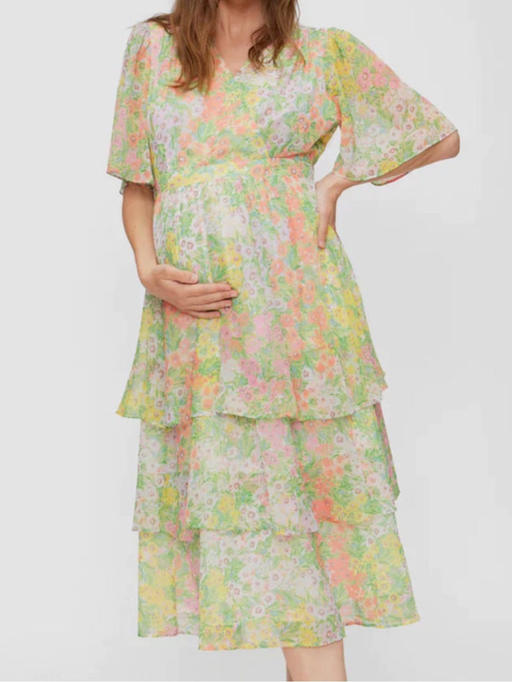 Motherhood Maternity Floral Tiered Dress Size Large